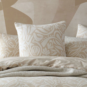 Platinum Collection Haven Caramel Polyester Cotton Jacquard Quilt Cover Set King