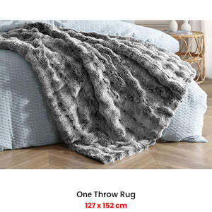 Platinum Collection Rabbit Fur Super Soft Throw Rug 127 x 152cm